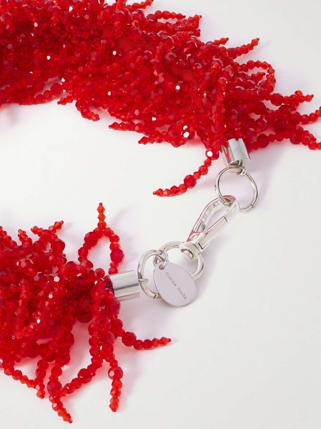 Silver-tone crystal necklace Red - 3