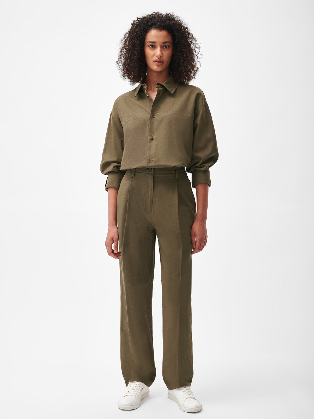 Women's Cotton Linen Pants - Soil Brown - 2