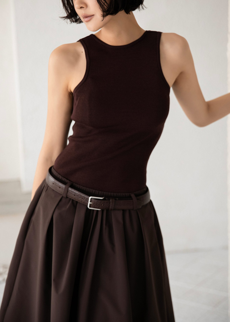 Temse Backless Knit Top - Burgundy 6