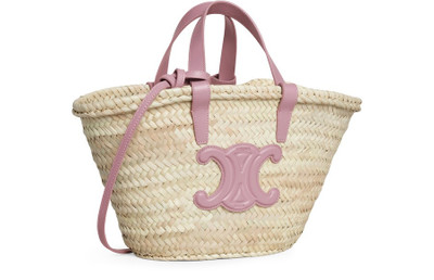 CELINE Teen triomphe celine classic panier in palm leaves and calfskin outlook