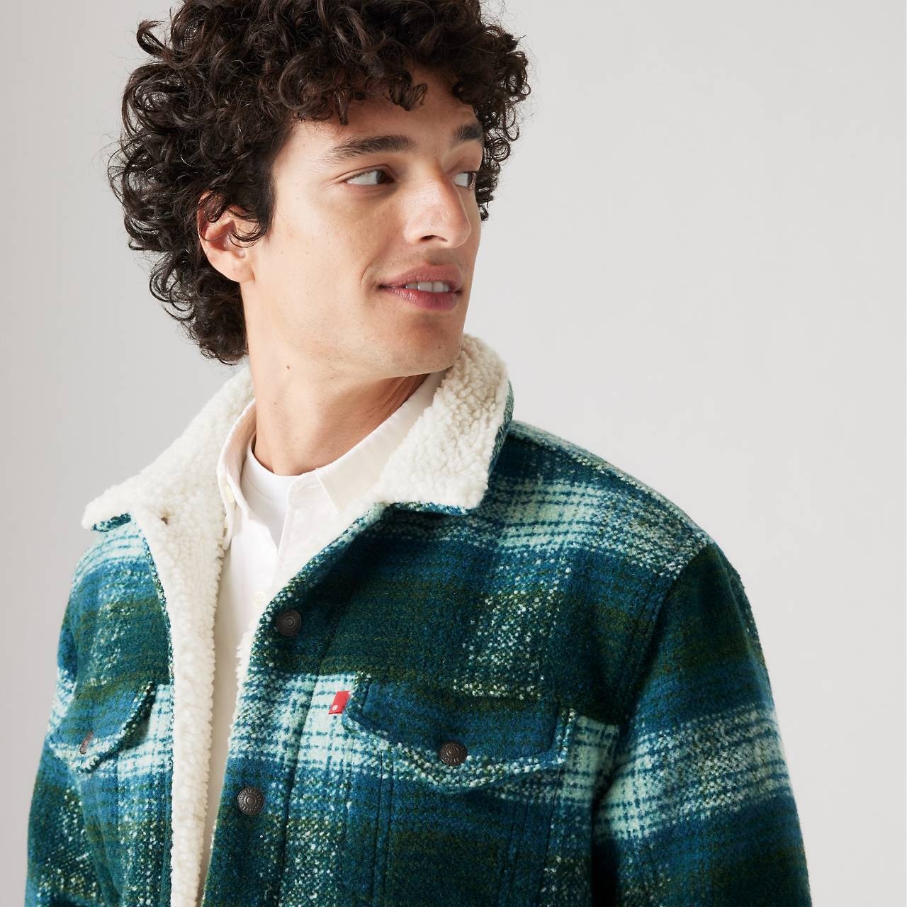 PLAID TYPE III SHERPA TRUCKER JACKET - 5