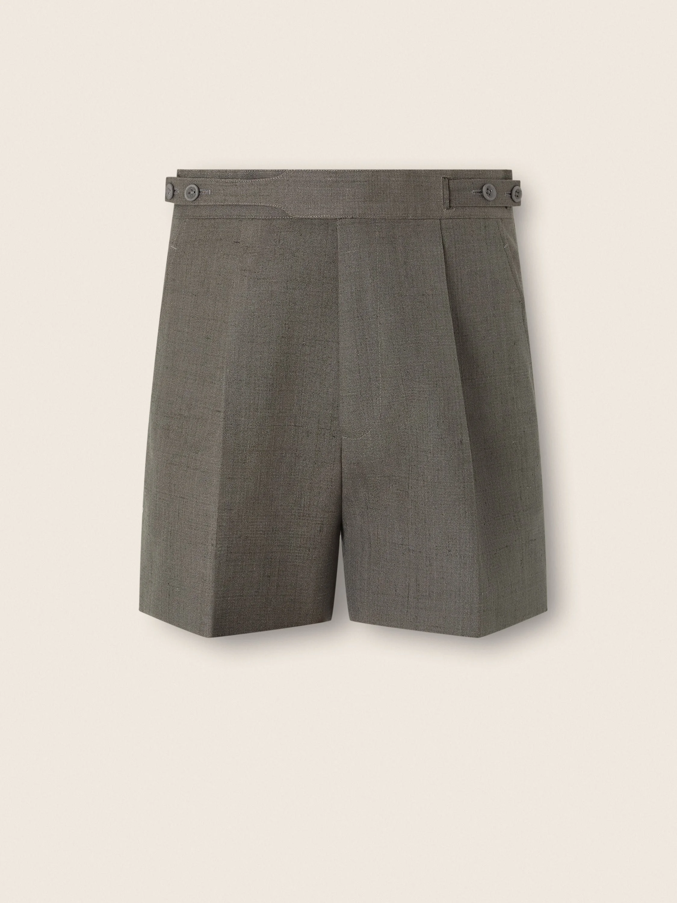 DARK TAUPE SILK SHORTS - 1