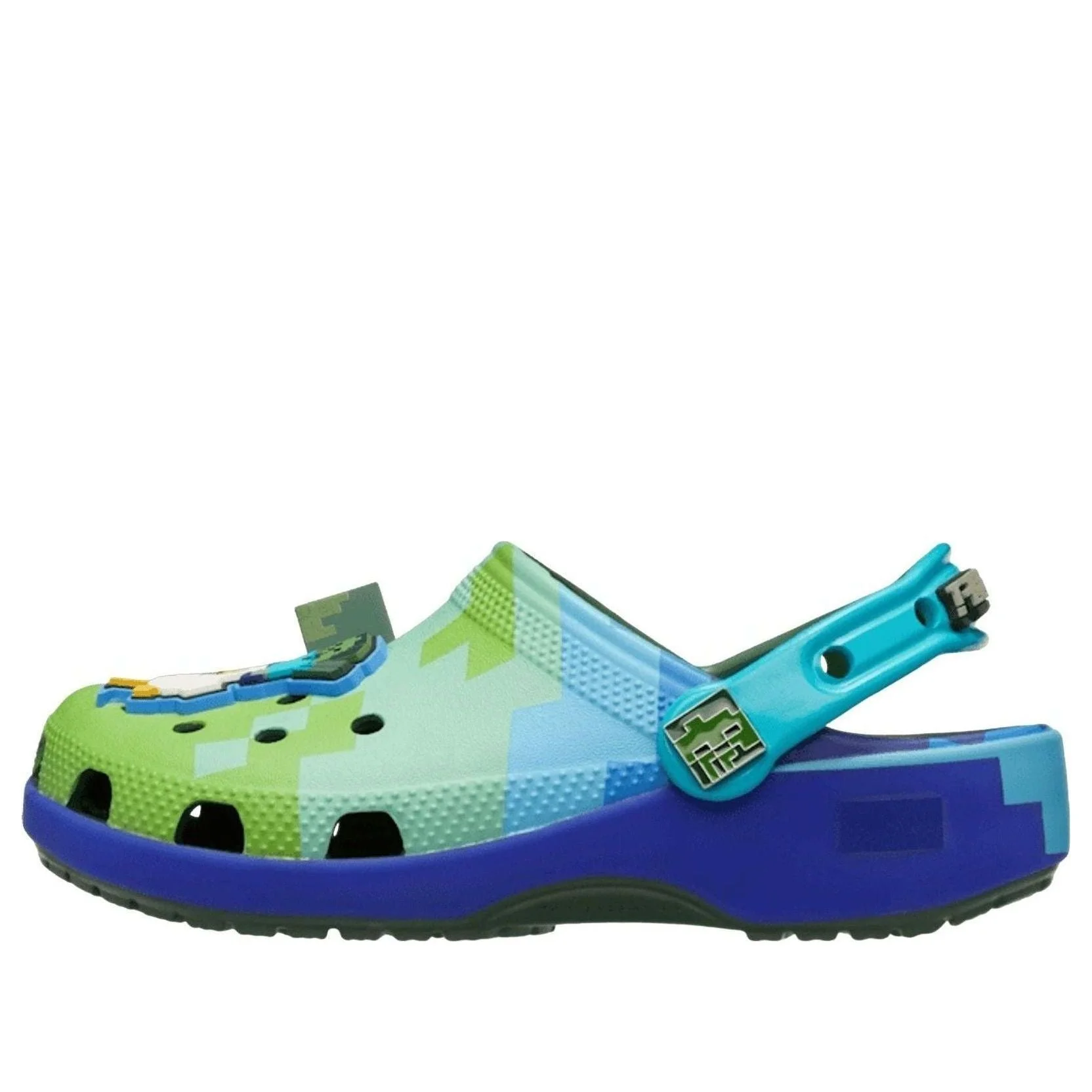 (GS) Crocs Classic Clog Minecraft Chicken Jockey ‘Green Blue' 214371-90H - 1