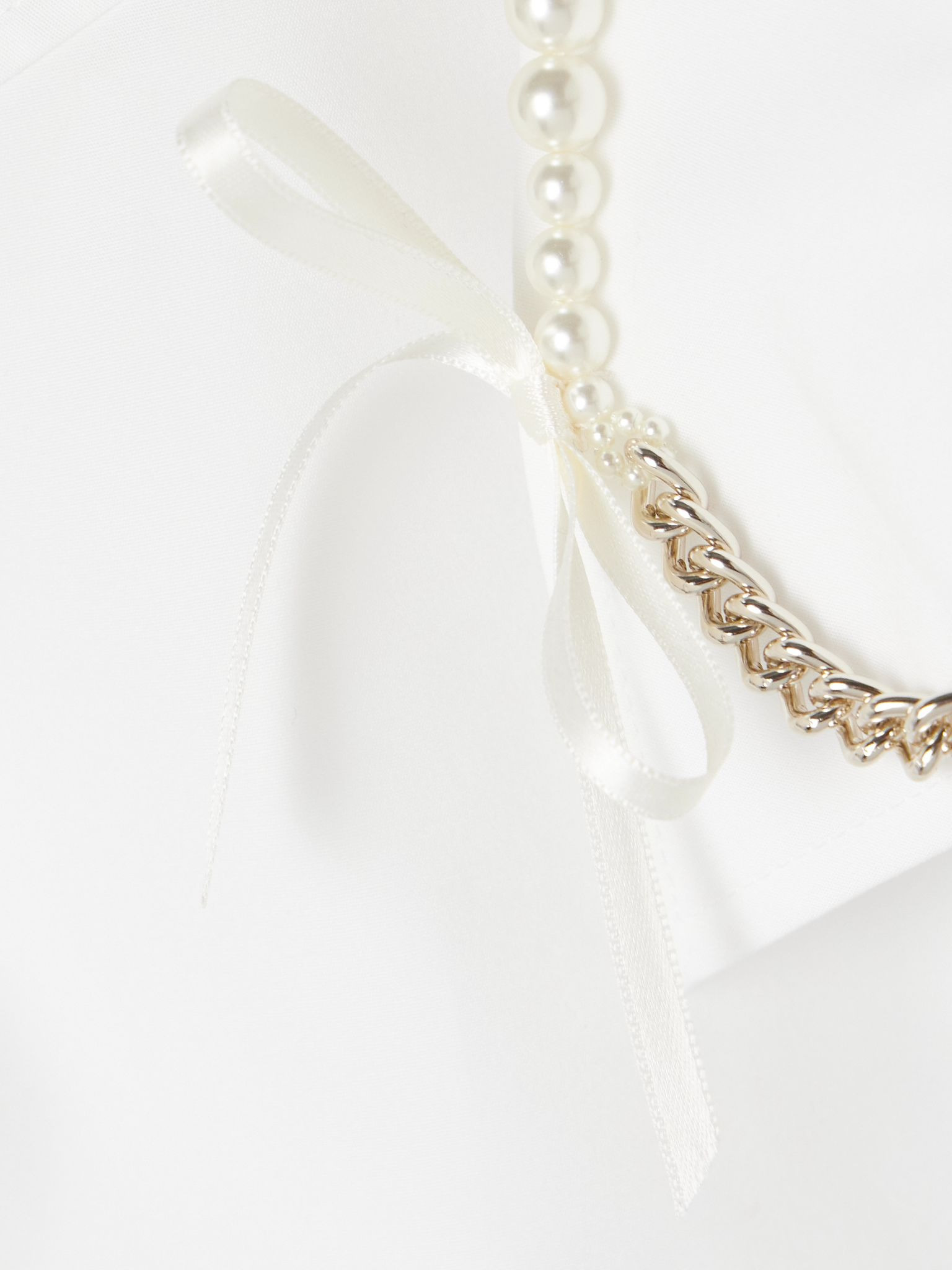 Cropped embellished cotton-poplin shirt White - 5