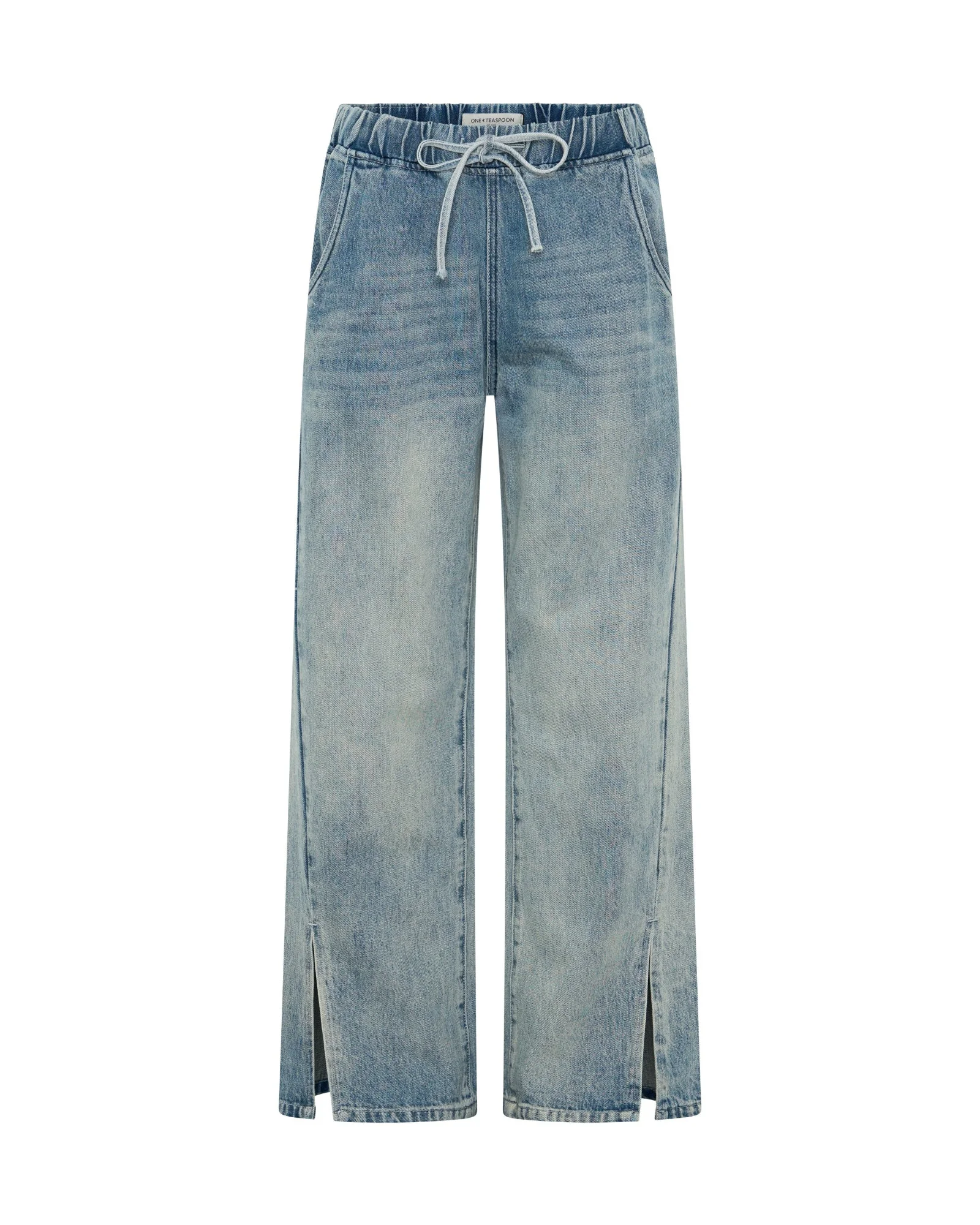 Roadhouse Wide Leg Drawstring Denim Jeans - Salty Dog - 1