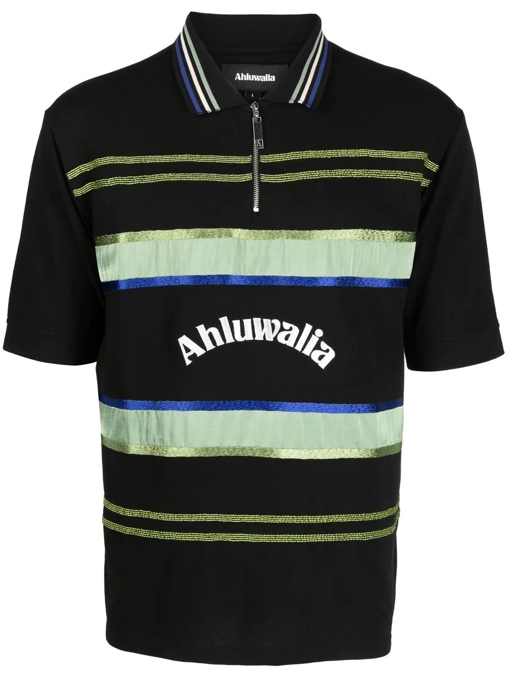 striped short-sleeve polo shirt - 1
