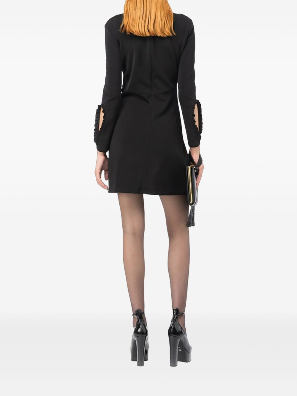 cut-out ruffled mini dress - 3