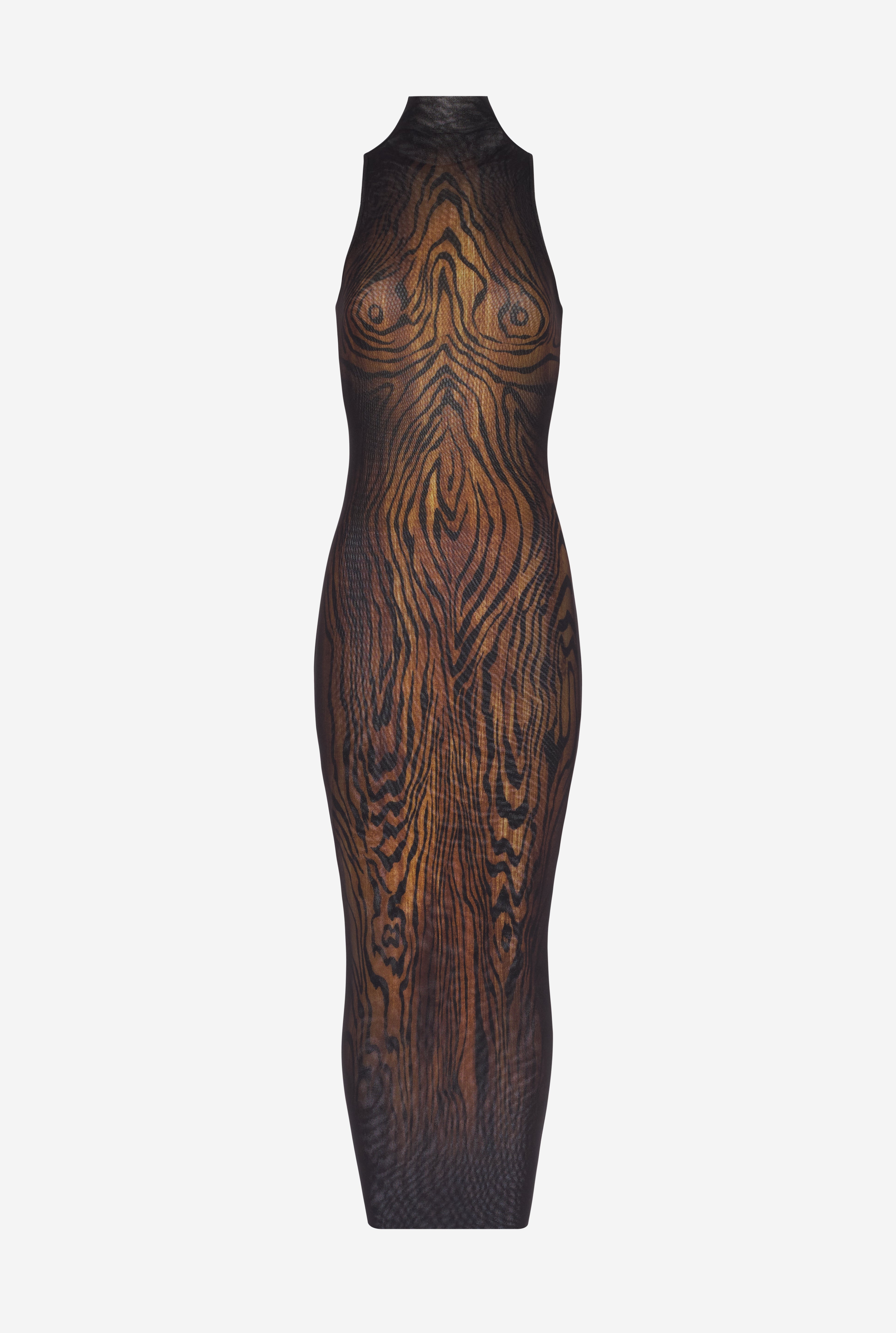 THE LONG DRAPED WOOD DRESS - 6
