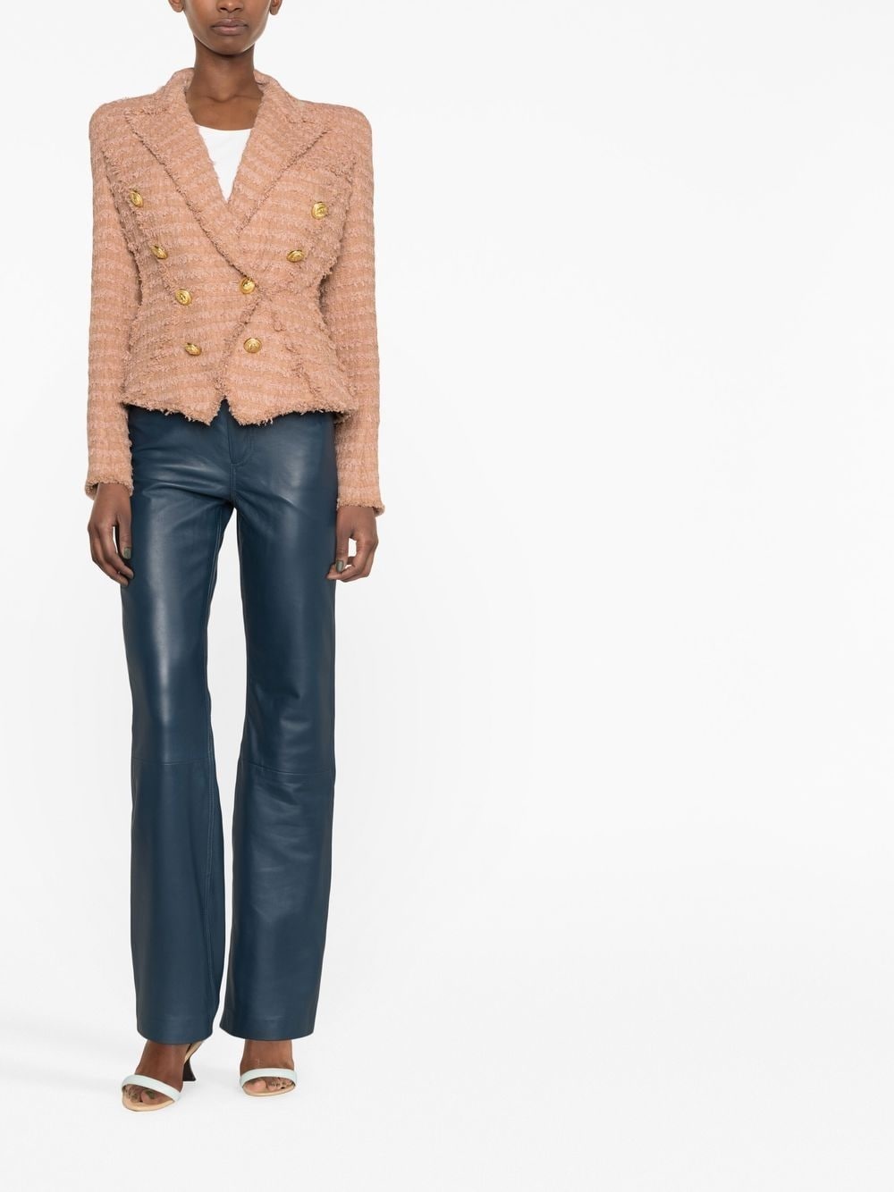 double-breasted tweed jacket - 2