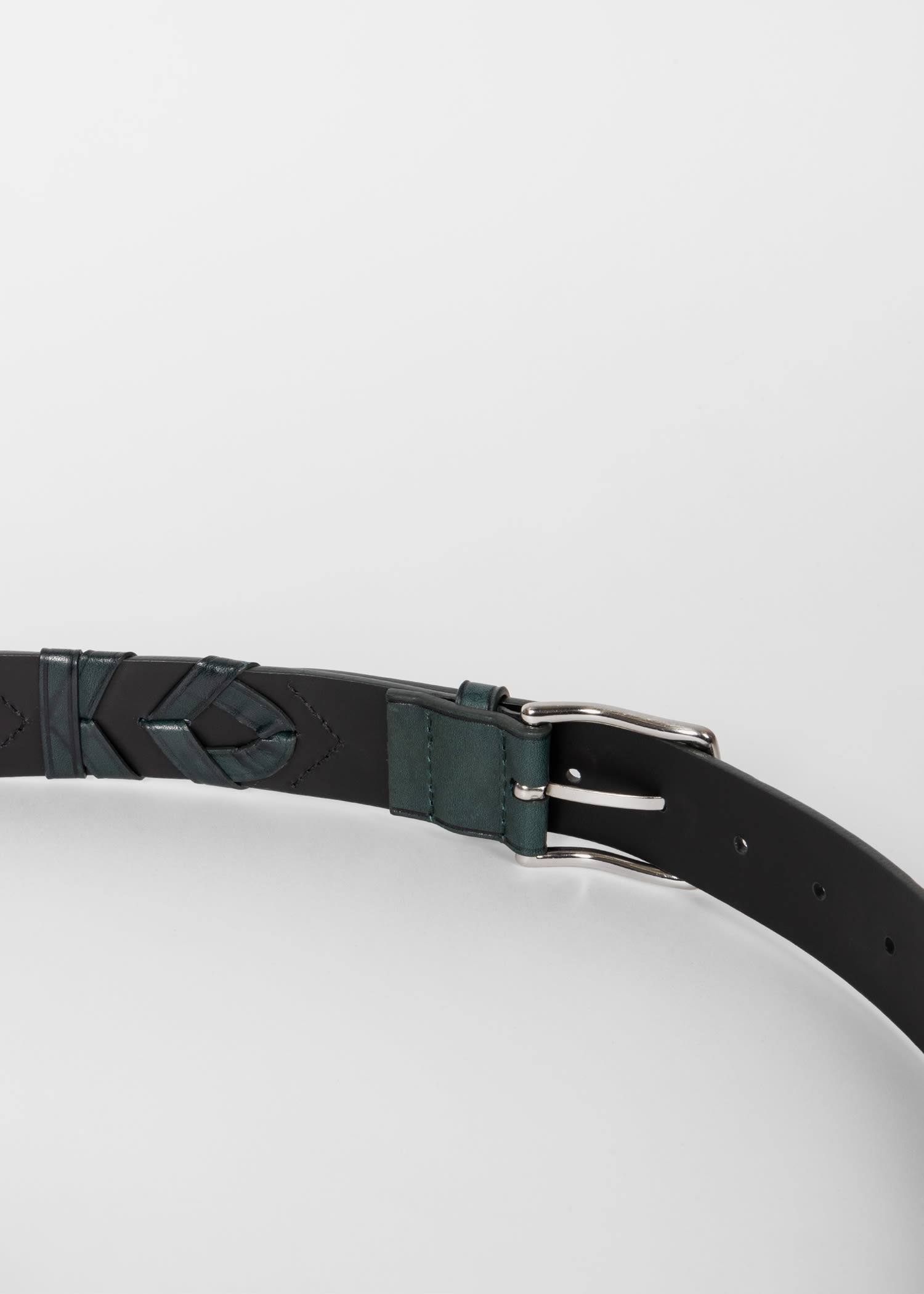 Woven Herringbone Leather Belt - 4
