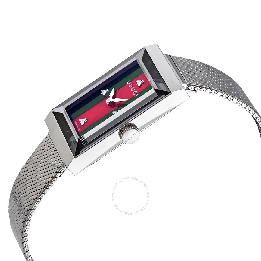 Gucci G-Frame Quartz Green and Red Web Mother of Pearl Dial Ladies Watch YA147401 - 2