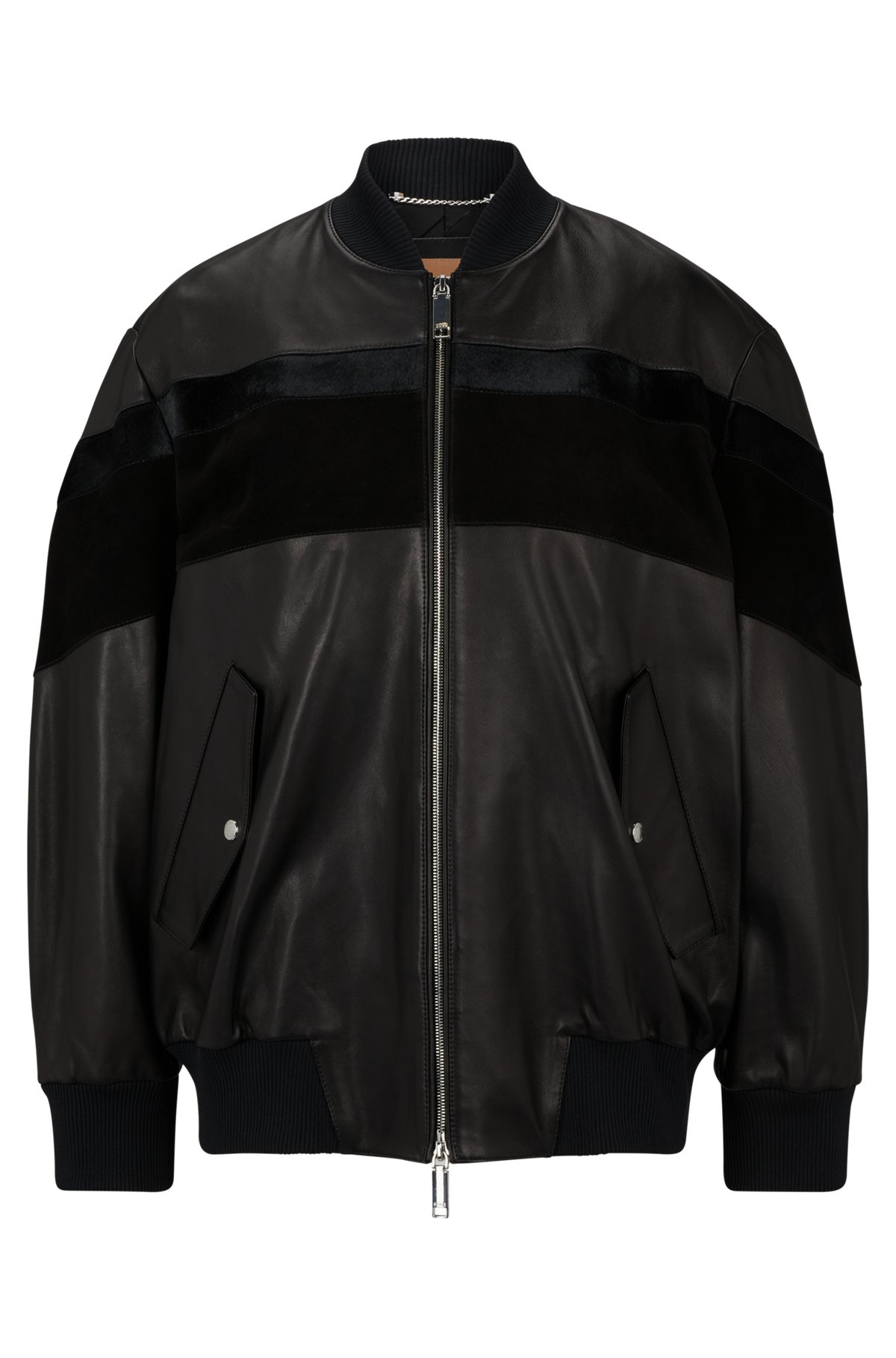 RELAXED-FIT JACKET WITH LEATHER AND SUEDE - 1