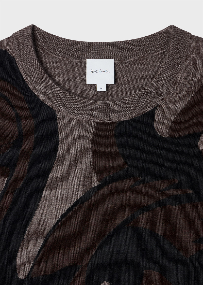 Paul Smith Grey and Brown Merino-Silk 'Swan' Sweater outlook