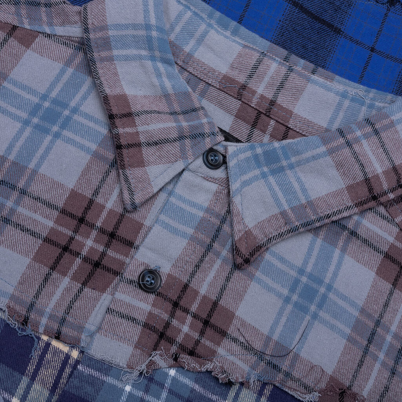FACE PATCHWORK FLANNEL - BLUE MULTI 4