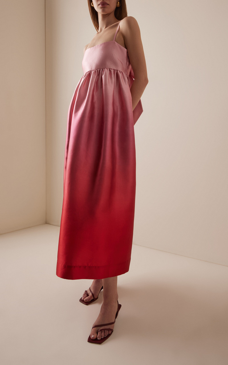 ALÉMAIS Inez Ombré Satin Maxi Dress pink outlook
