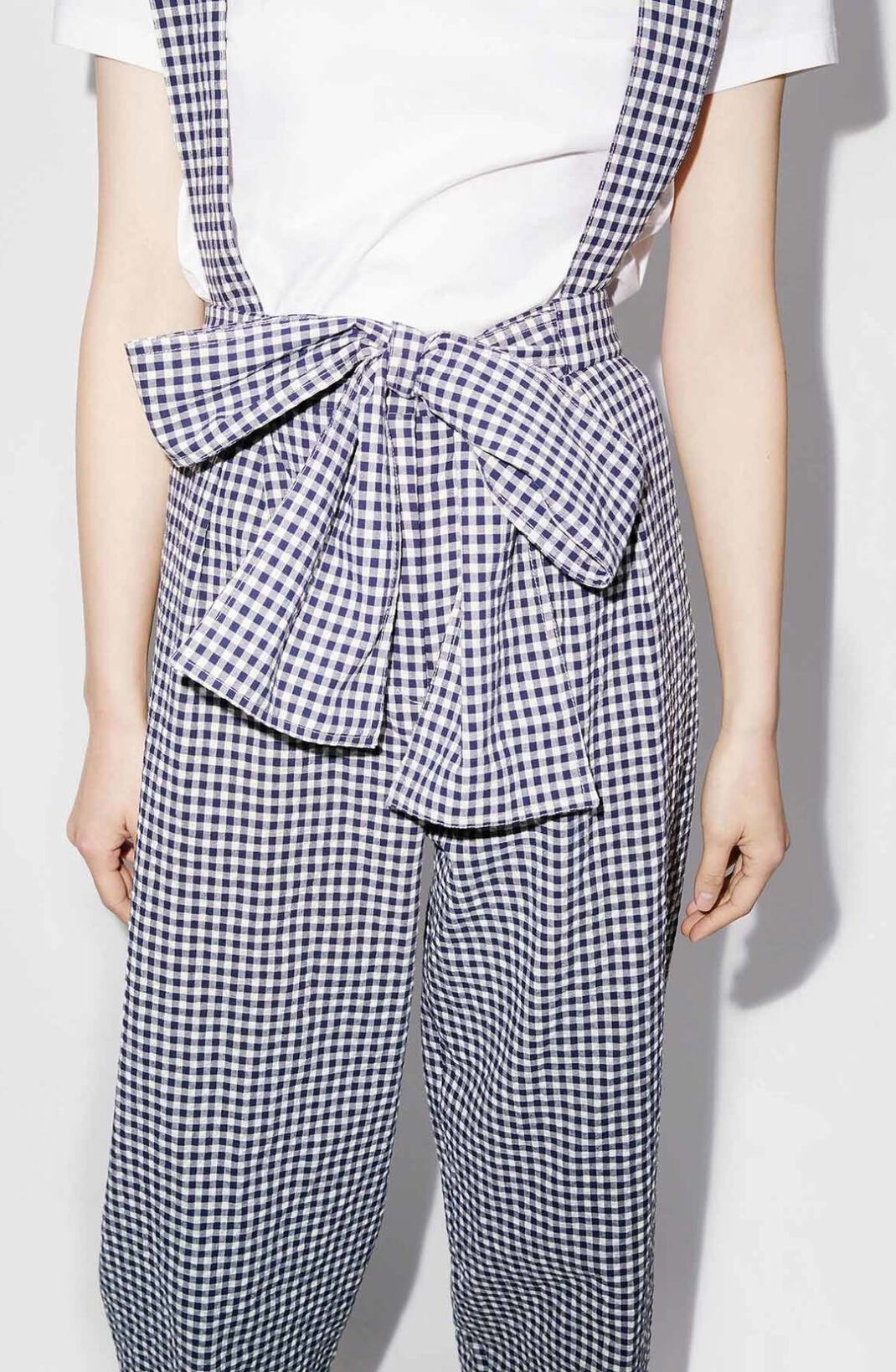 Gingham tie-waist trousers - 5