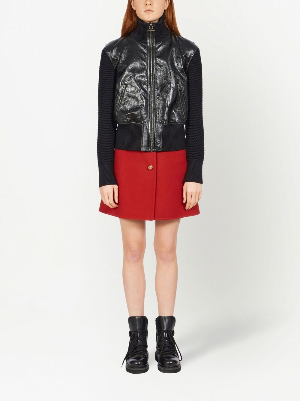 Cashmere-blend A-line mini skirt - 2