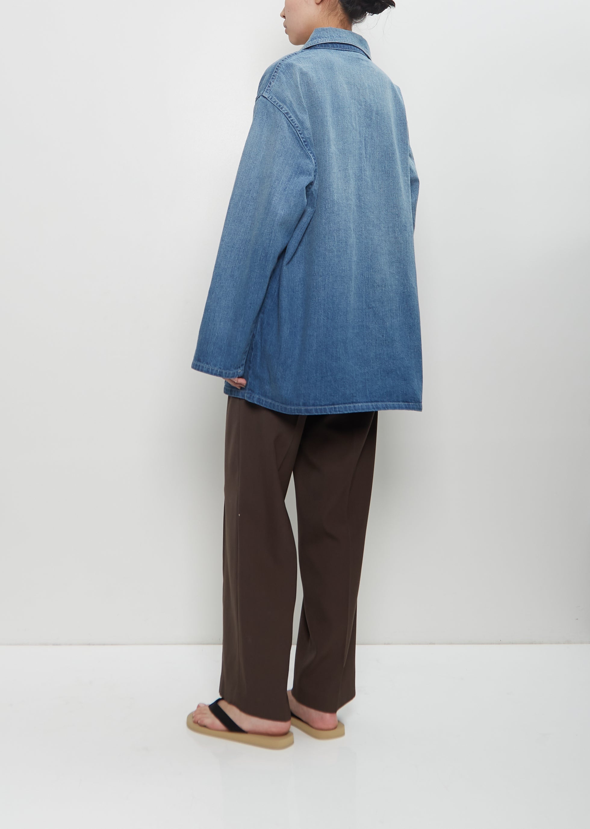 Faded Light Denim Selvedge Pullover Shirt - 3