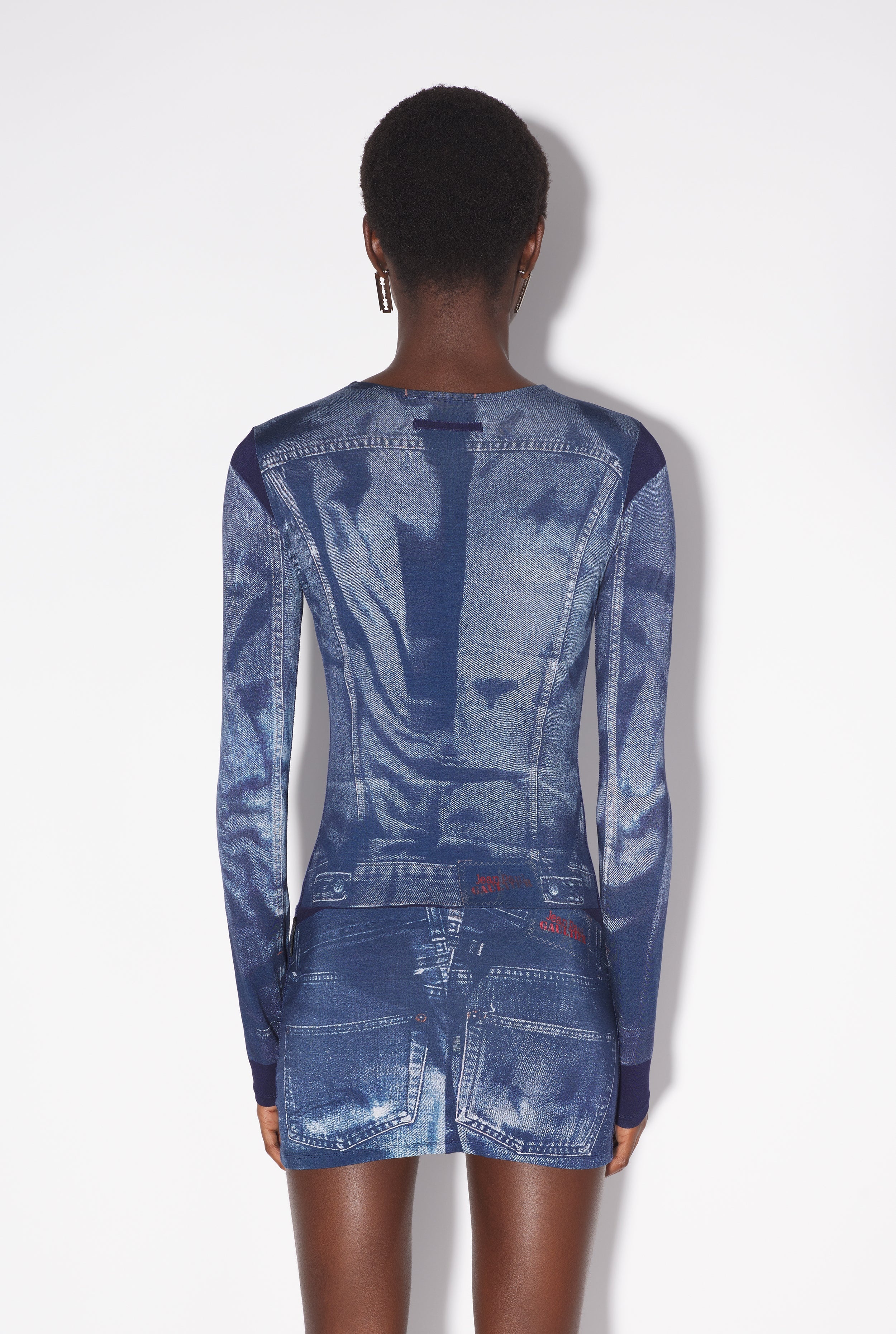 THE SHORT BLUE DENIM TROMPE L’OEIL DRESS - 5