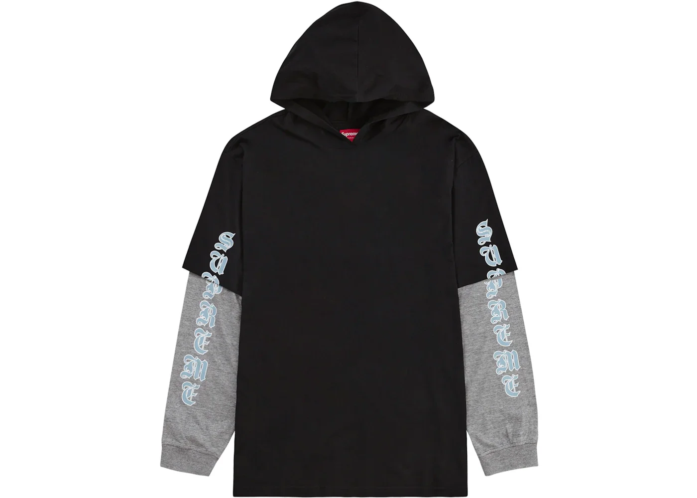 Supreme Layered Hooded L/S Top Black - 1