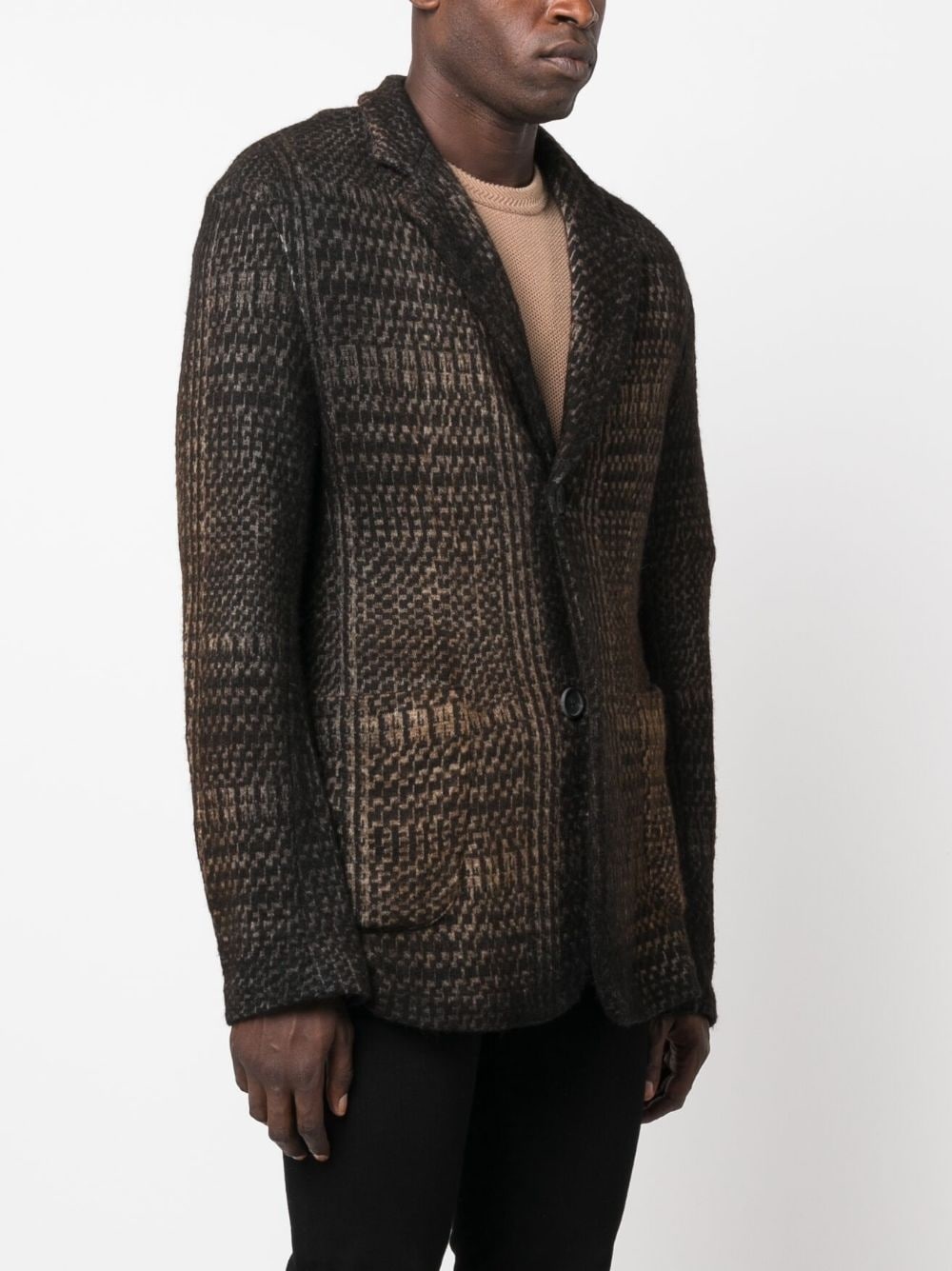 houndstooth wool-cashmere jacket - 3