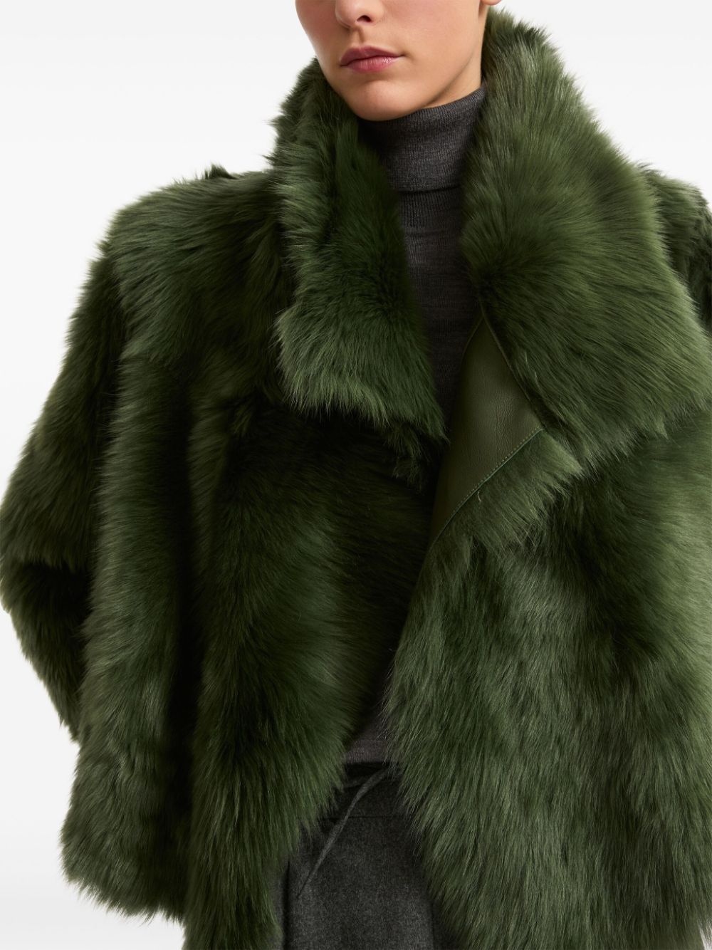 shearling short jacket - 5