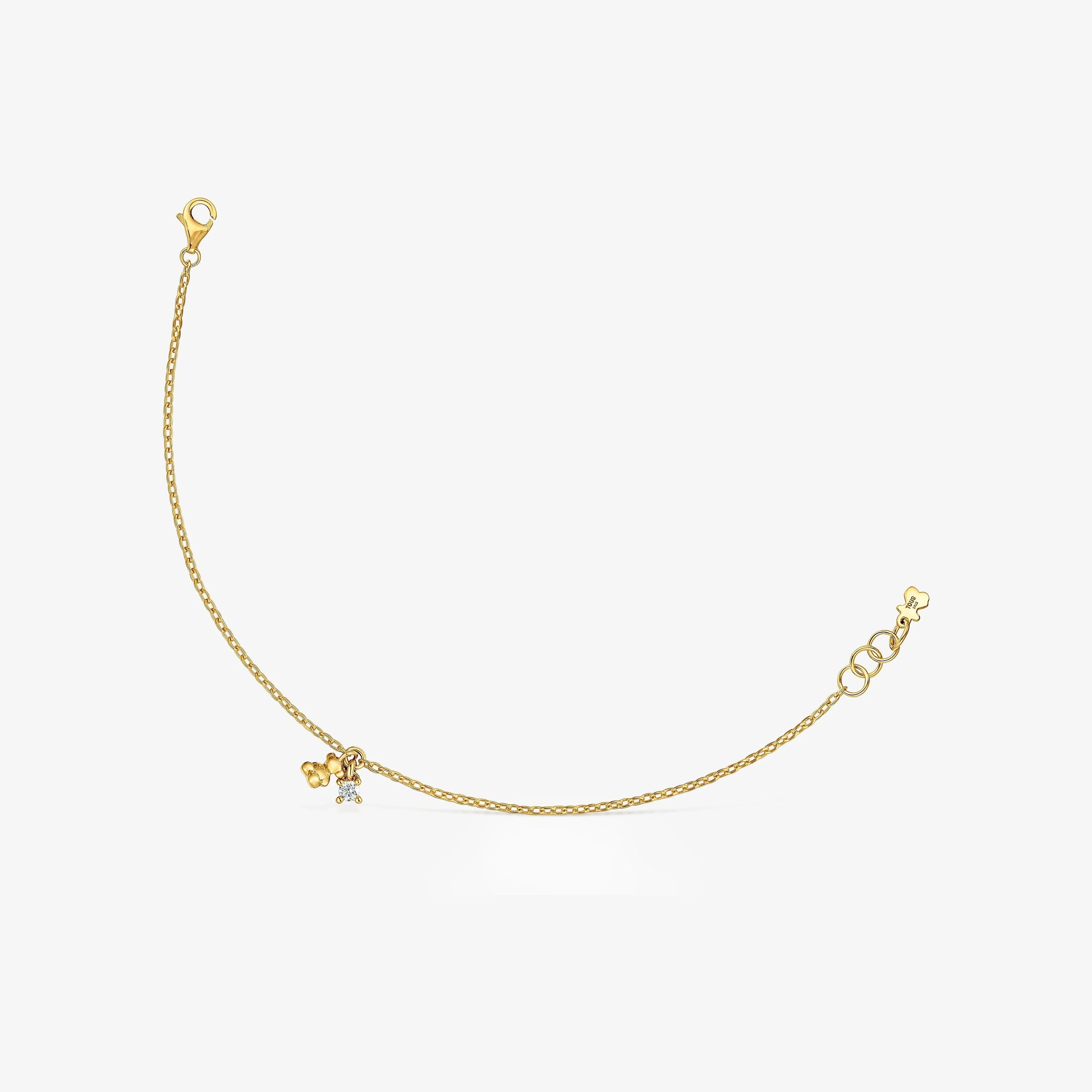 Chain bracelet with 18K gold vermeil and laboratory-grown diamond Bold Bear LGD - 1