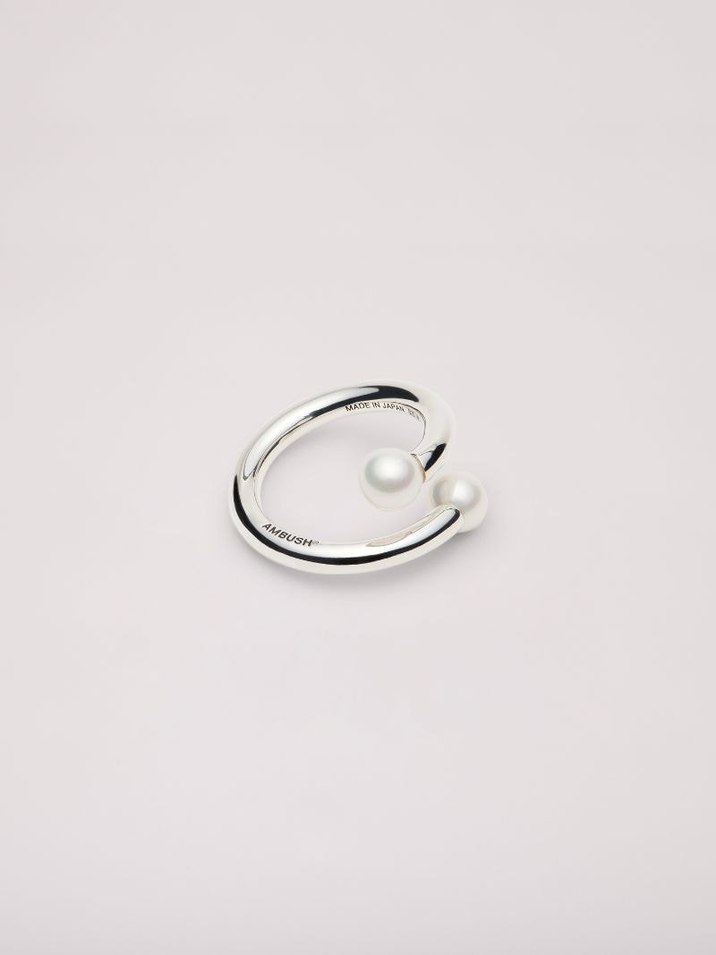 Small Pearl Barbell Ring - 1