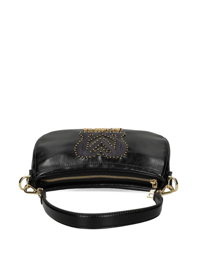 logo-plaque studded shoulder bag 4