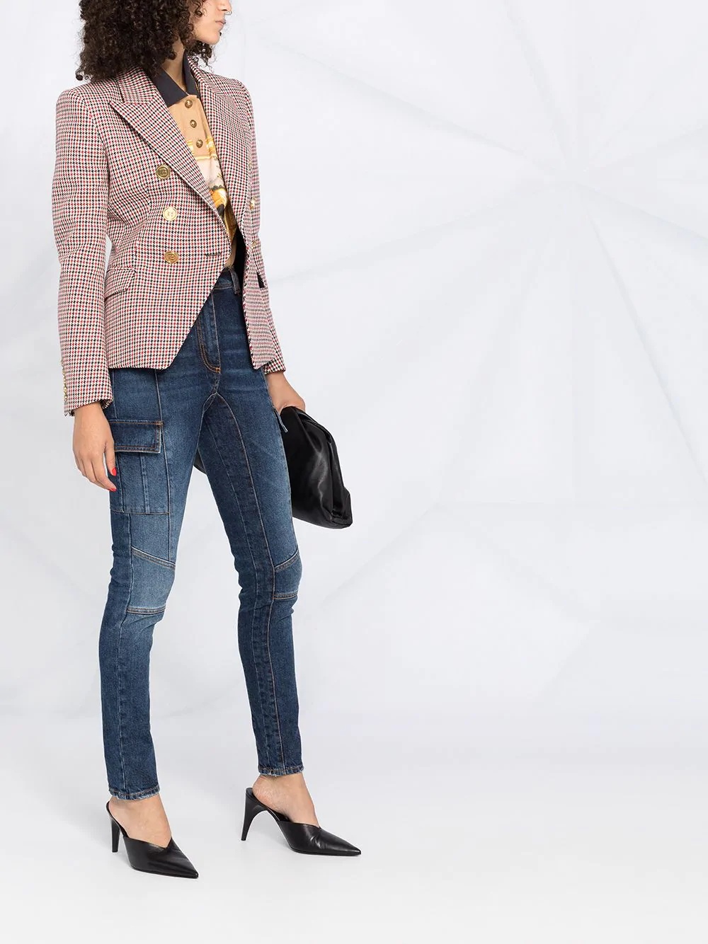 houndstooth double-breasted blazer - 4