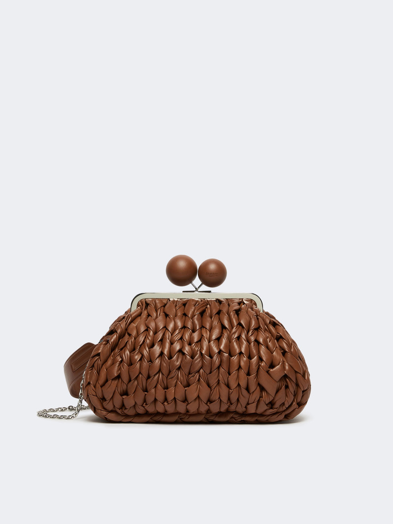 LIBERO Medium nappa leather tricot Pasticcino Bag - TOBACCO 1