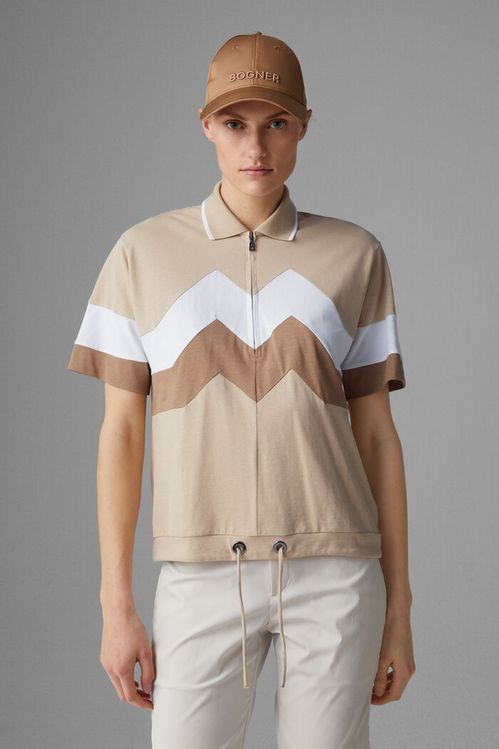 Anabel Polo shirt in Beige/Camel/White - 2