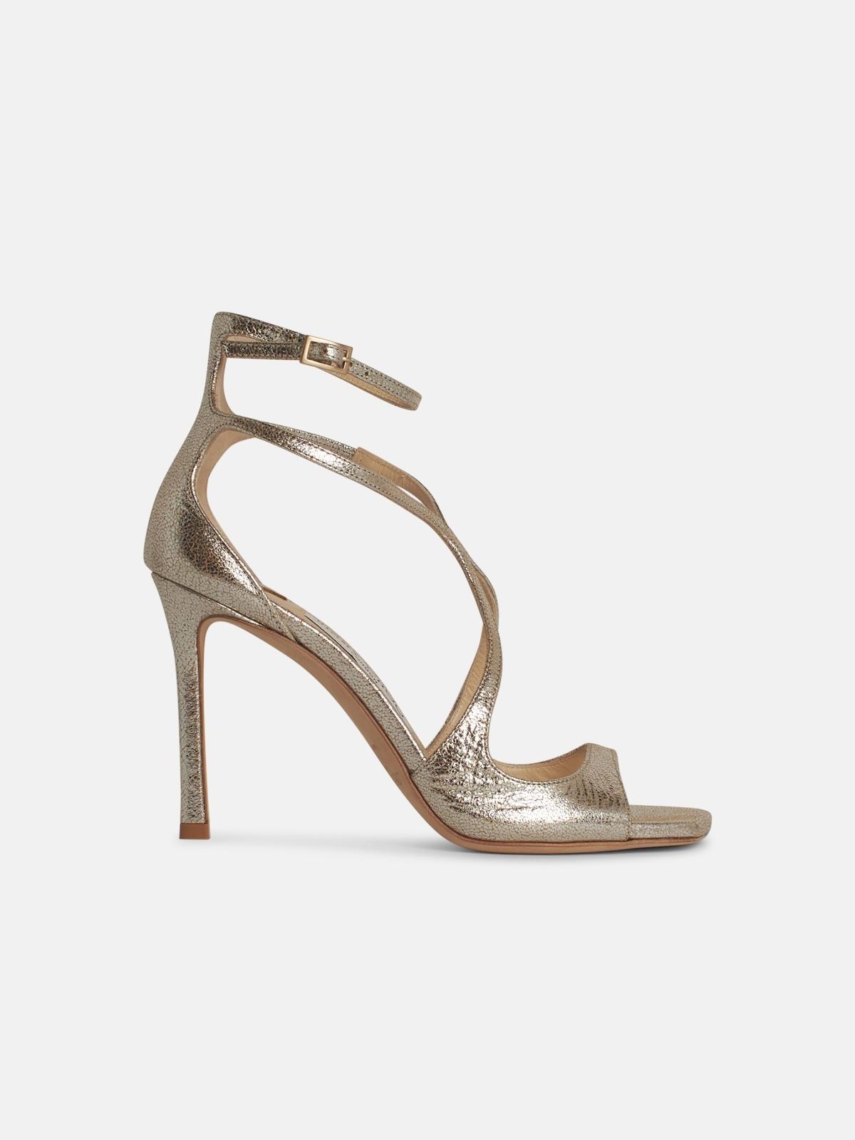 'AZIA' SILVER LEATHER SANDALS - 1