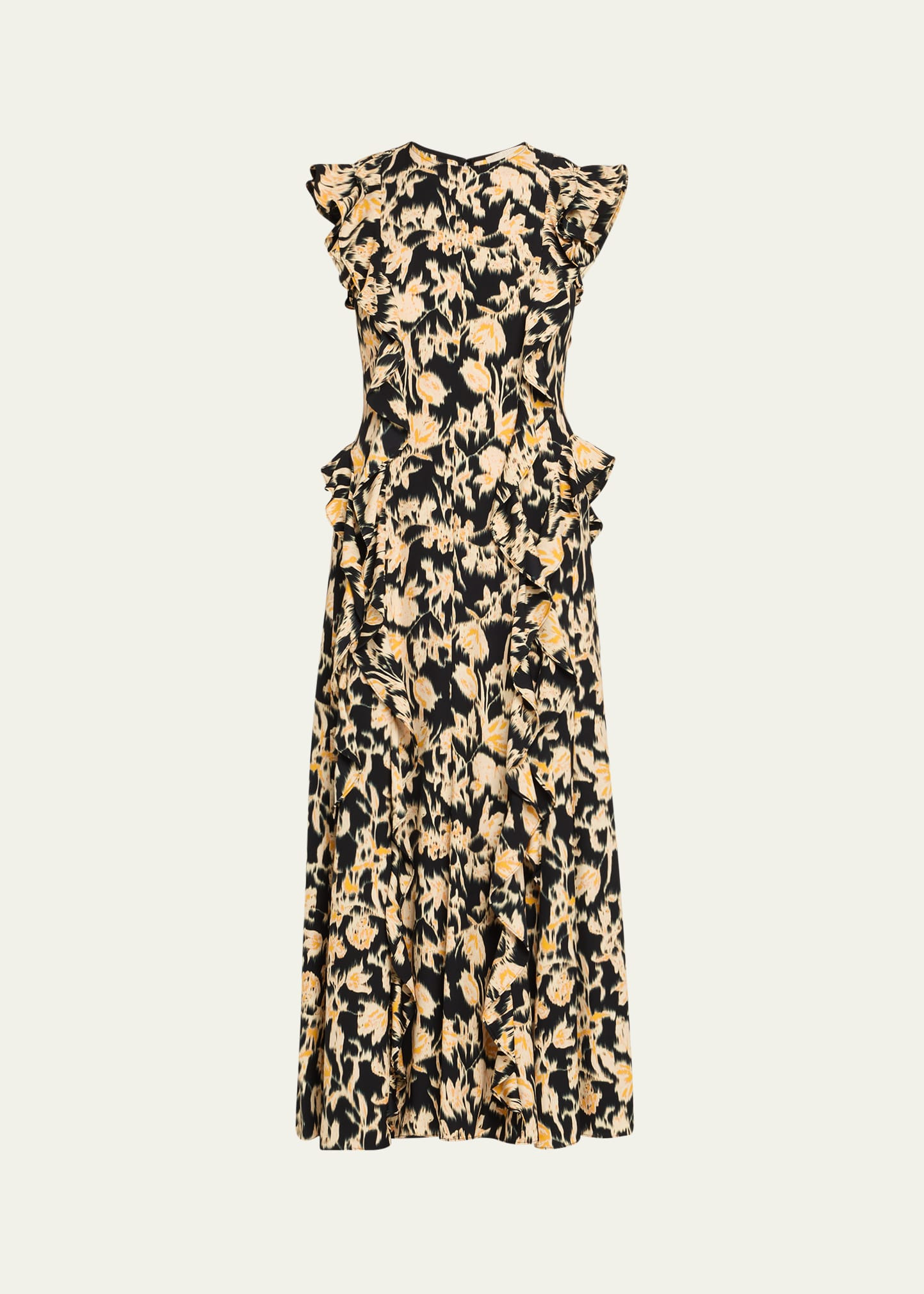 Flo Floral Flutter-Sleeve Midi Dress - 1