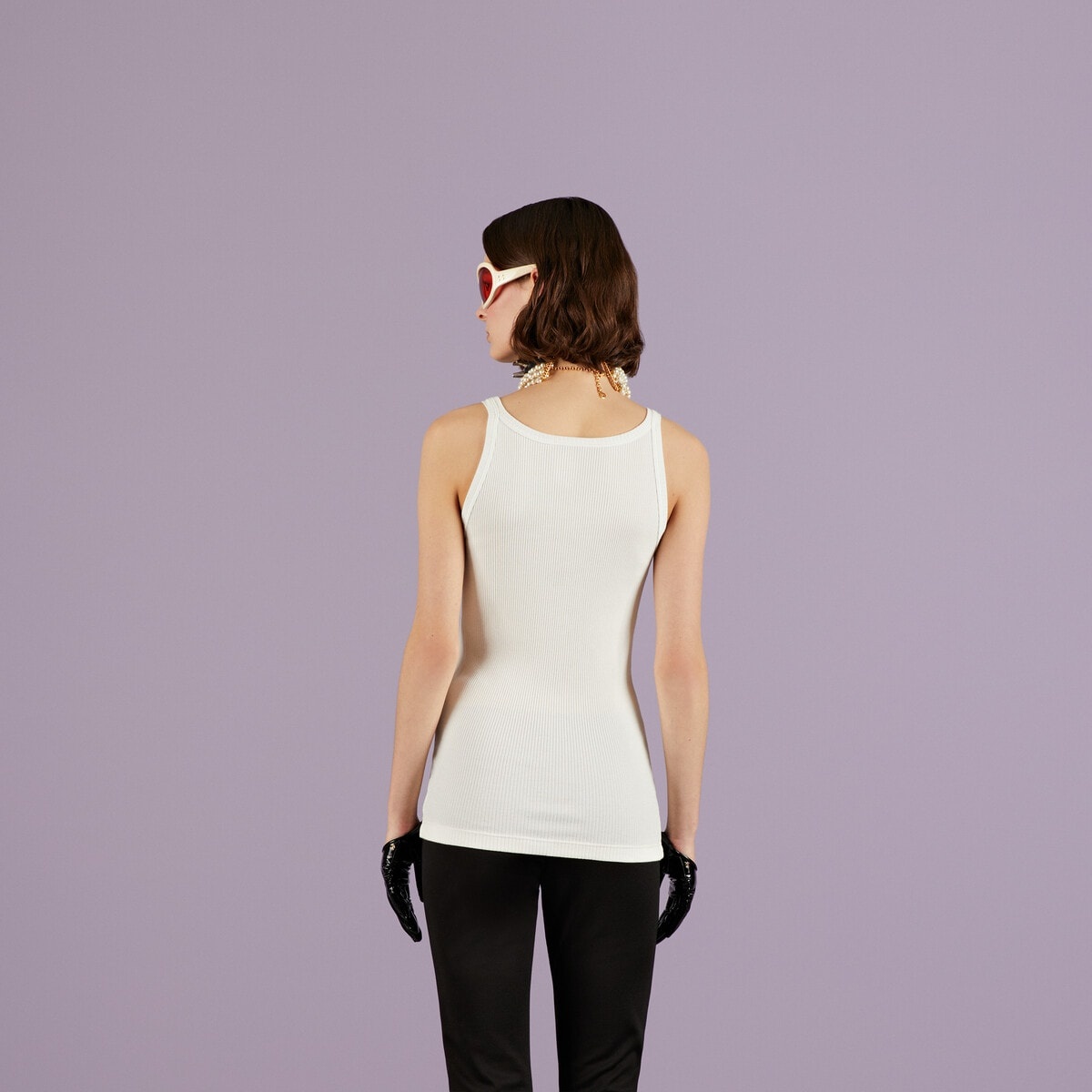 Cotton tank top with Cosmogonie label - 7