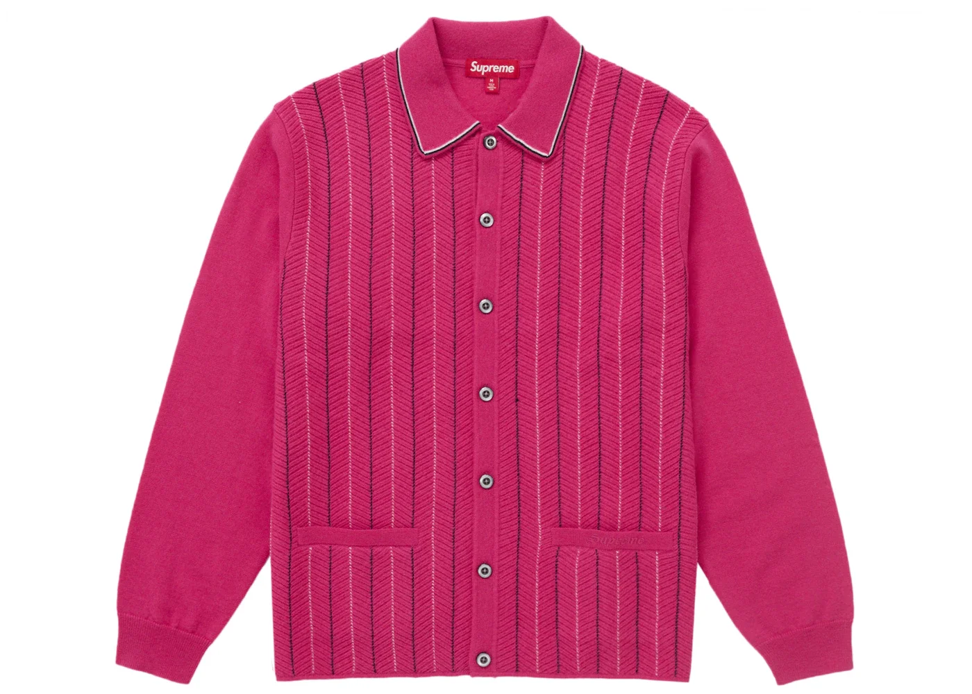 Supreme Supreme Herringbone Cardigan Pink | REVERSIBLE