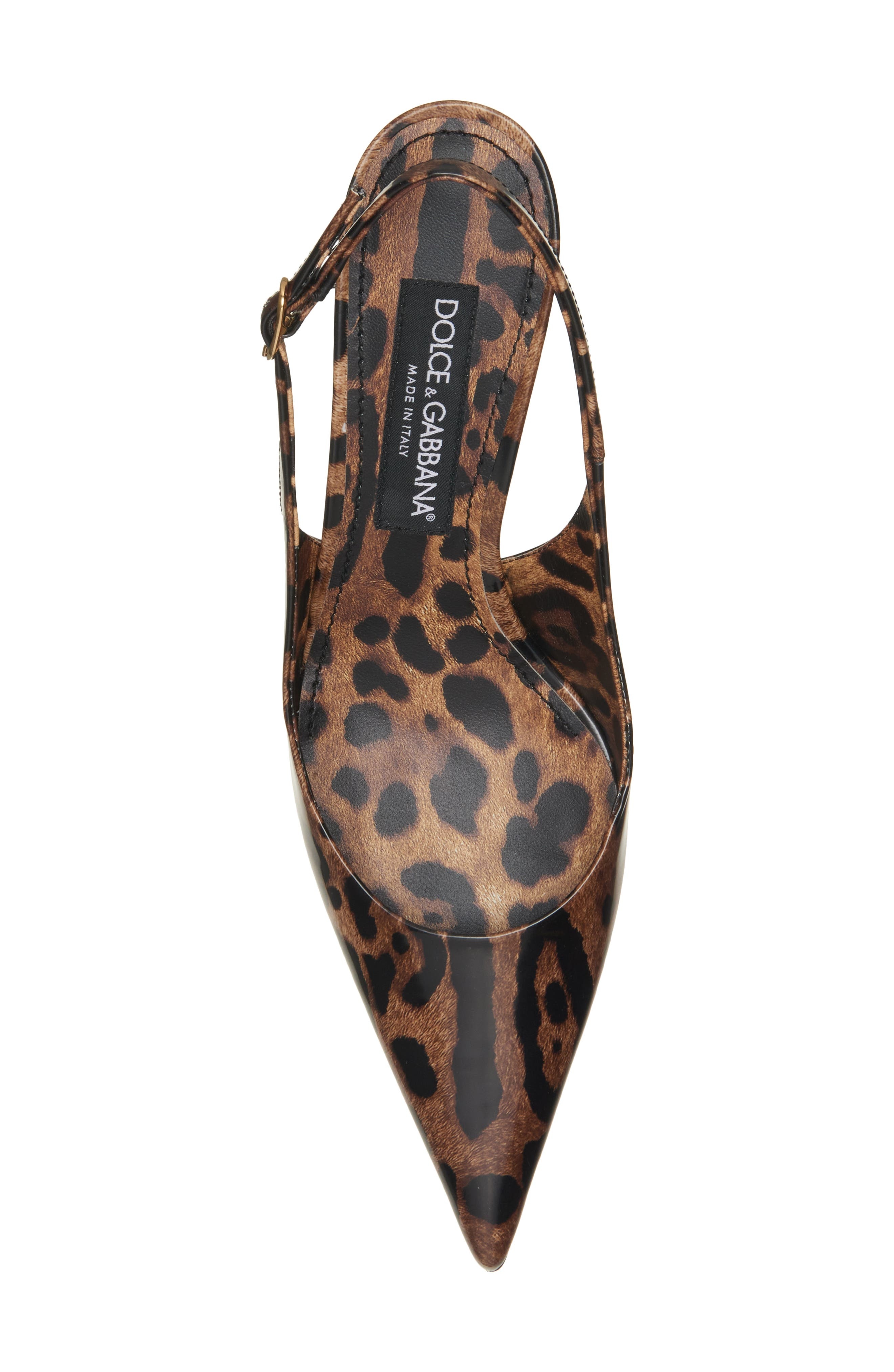 Lollo Leopard Print Pointed Toe Slingback Pump - 5