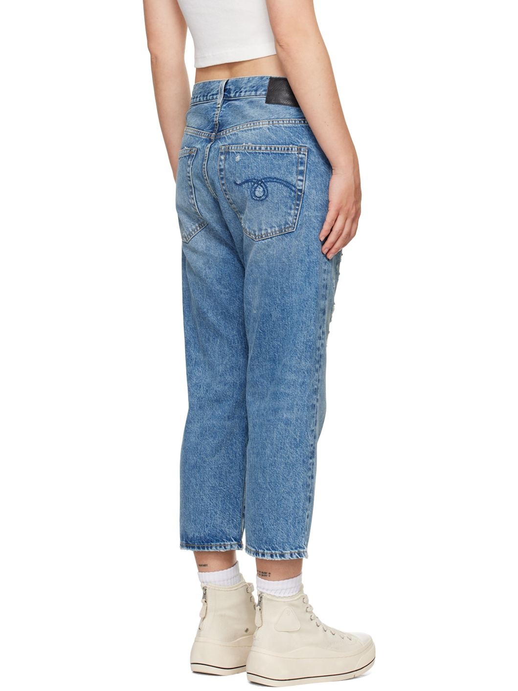 Blue Tailored Drop Jeans - 3