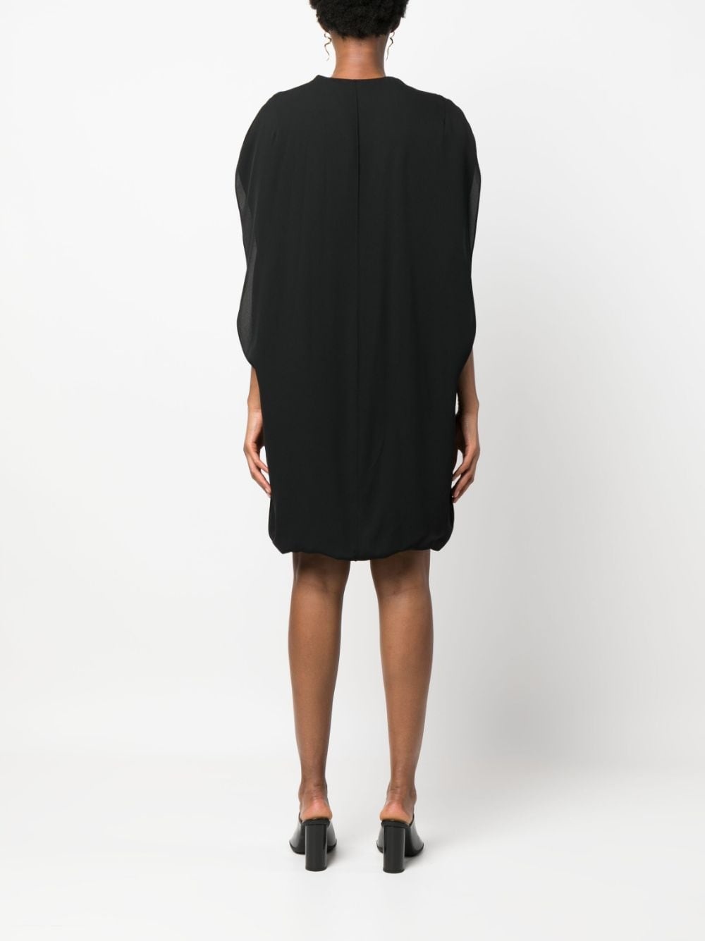 draped silk mini dress - 4