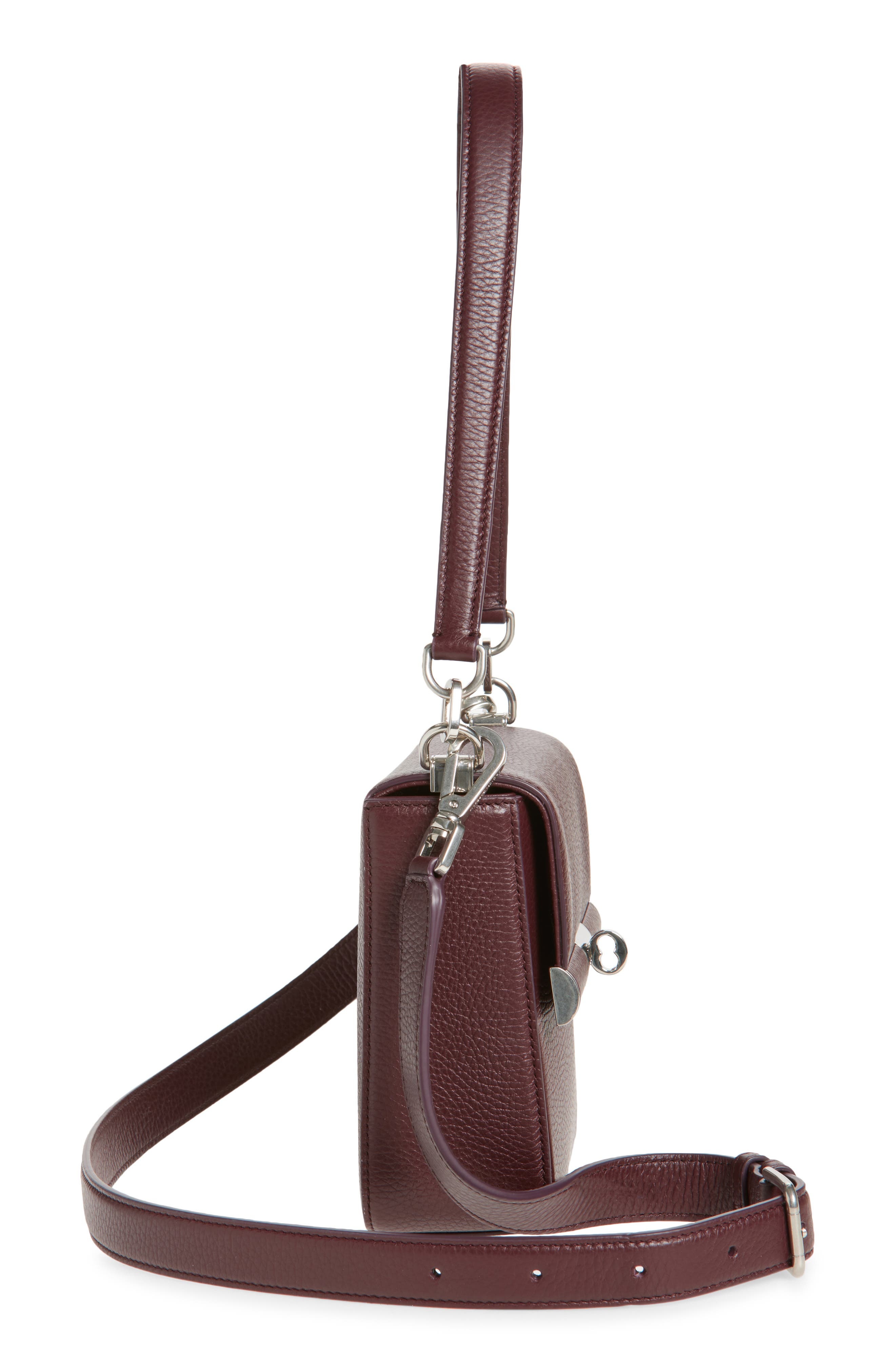 Dolce&Gabbana Marlene Leather Shoulder Bag in Burgundy at Nordstrom - 5