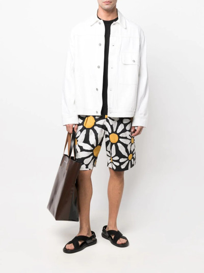 Marni floral-print cotton bermuda shorts outlook