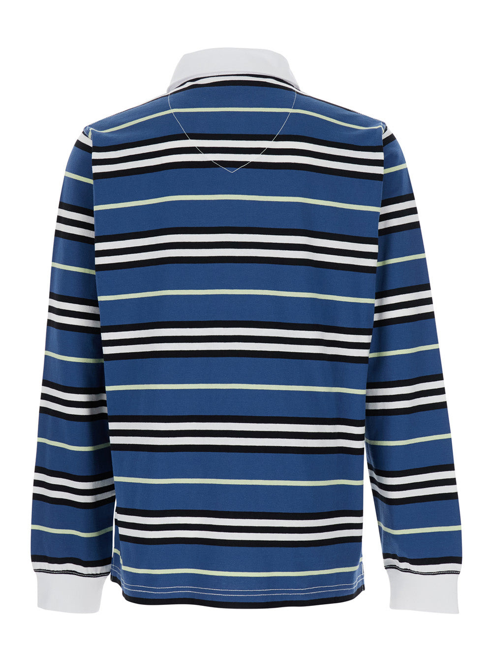Burberry Men Multicolor Polo Shirt With Logo Patch On The Front And All-Over Striped Motif In Cotton - 2
