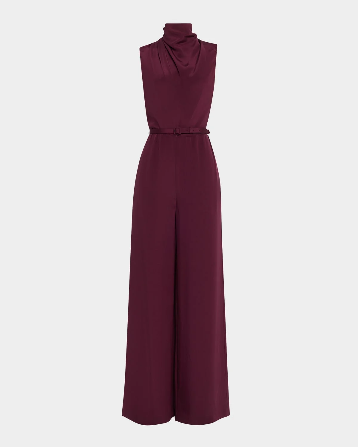 Parigi Sleeveless Silk Crepe Wide-Leg Jumpsuit With Belt - 1