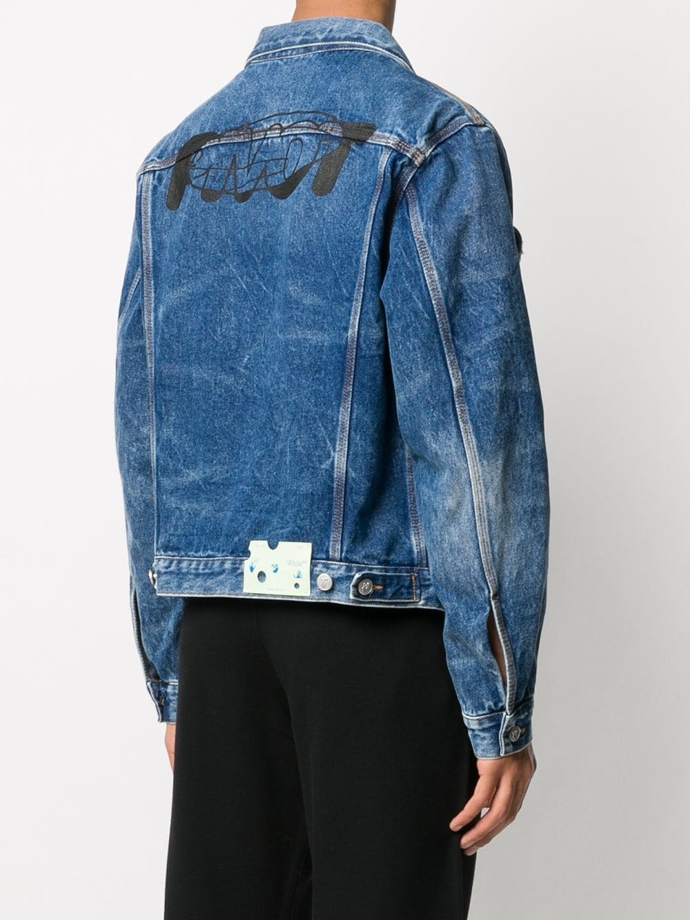 graphic-print denim jacket - 4