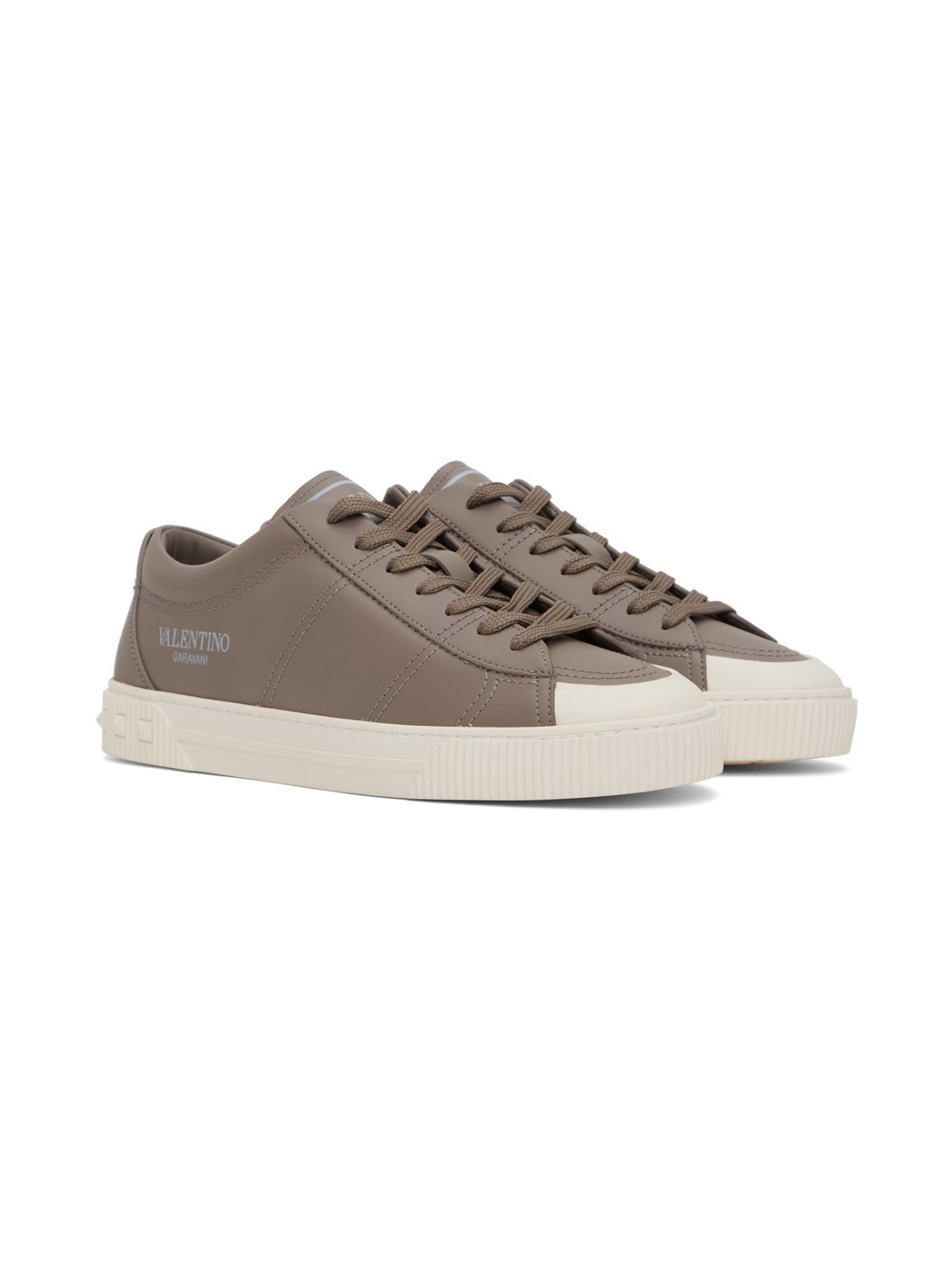 Taupe Cityplanet Calfskin Sneakers - 4