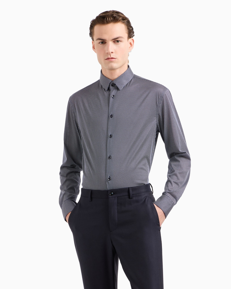 GIORGIO ARMANI SLIM-FIT, PRINTED COTTON JERSEY SHIRT outlook