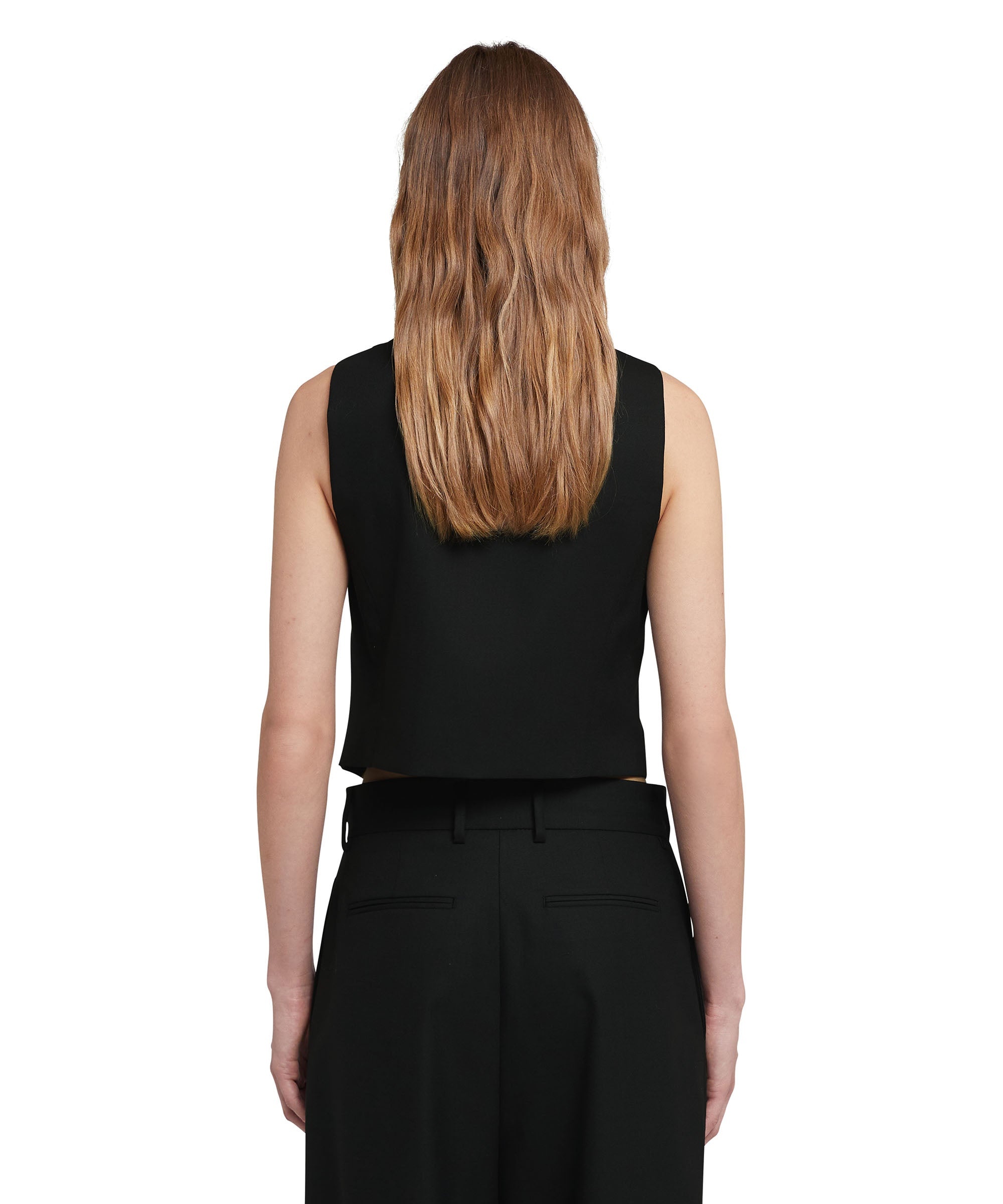 Fresh wool vest with daisy print - 3