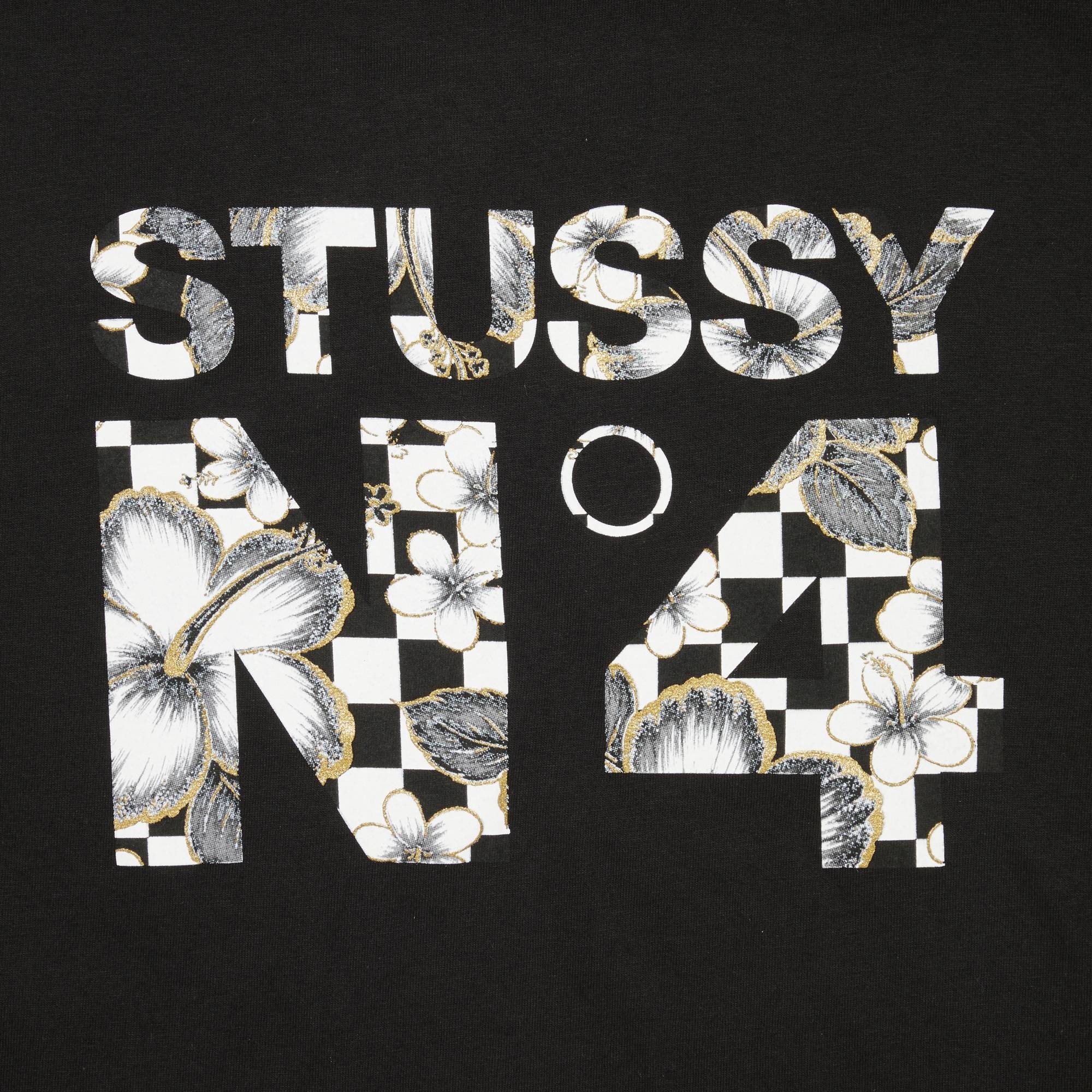 Stussy No.4 Flower Check Tee 'Black' - 3