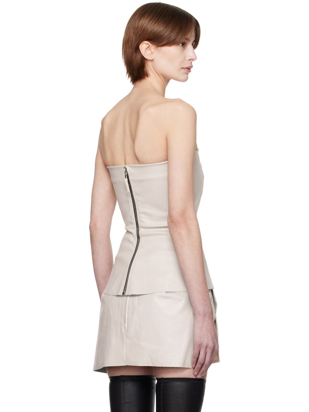 Off-White Hollywood Bustier Denim Top - 3
