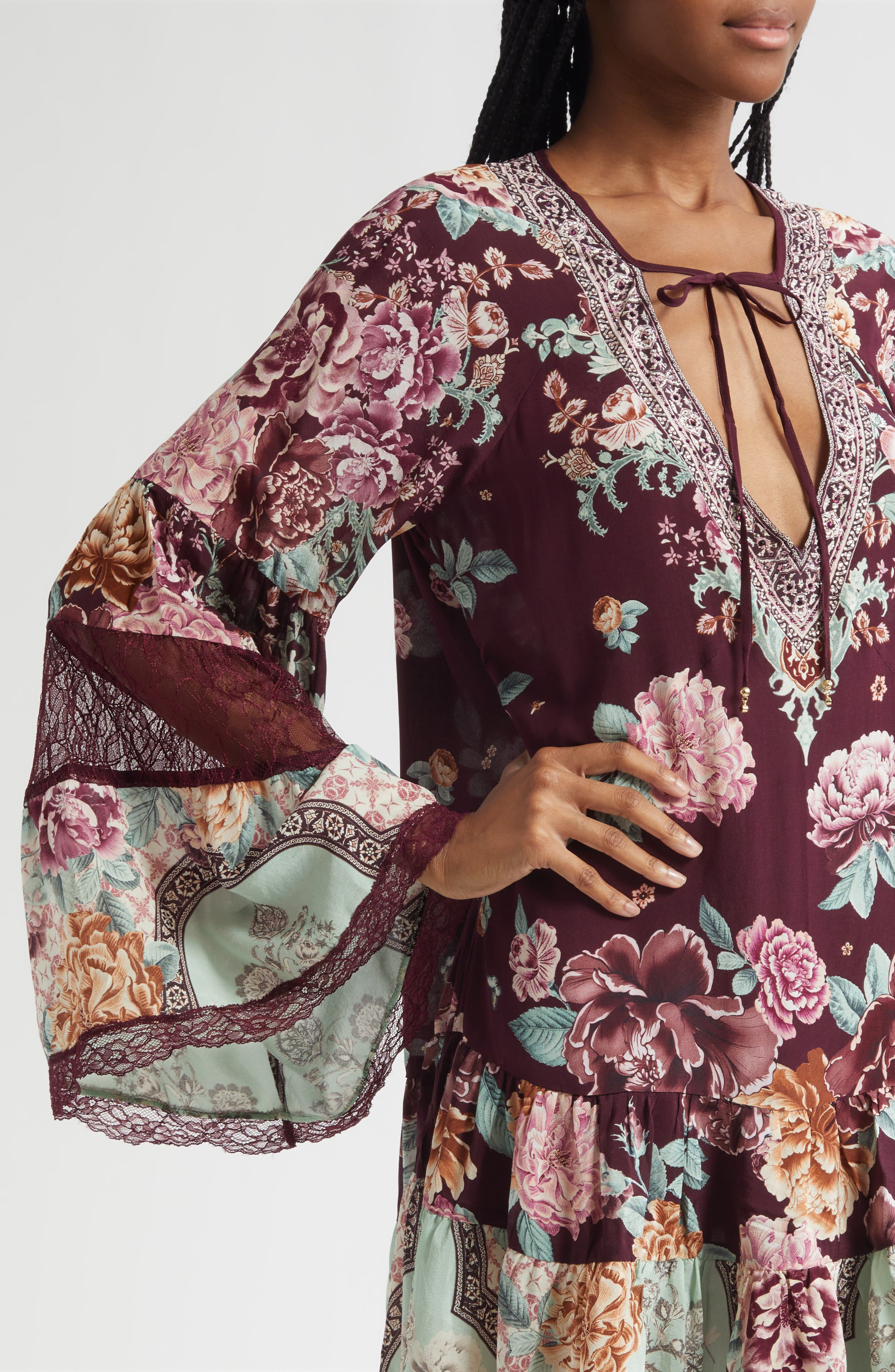 Camilla If These Tiles Could Talk Long Sleeve Tiered Dress at Nordstrom - 4